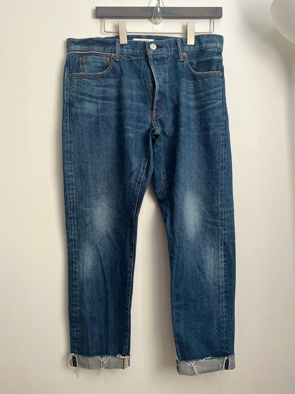 Moussy Vintage Japanese Selvage Jeans Denim - MV Wilbur Tapered-Mid in Blue